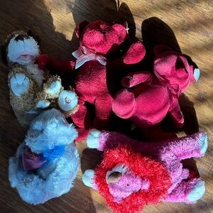 Offer 15.  Donating. Multiples Stuffed Animal Set - Red, Pink, Brown, lavender